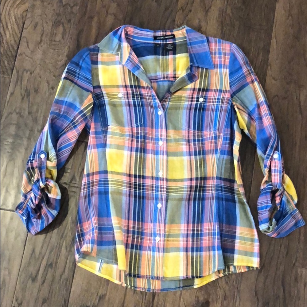 Sandra Ingrish Plaid Top